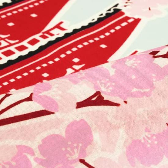 Dyeing Anbo Hand Towel Pagoda with Cherry Authentic Dyed Cotton Tokuoka Made in Japan 35cm x 100cm "Five-Story Blossoms" 100%