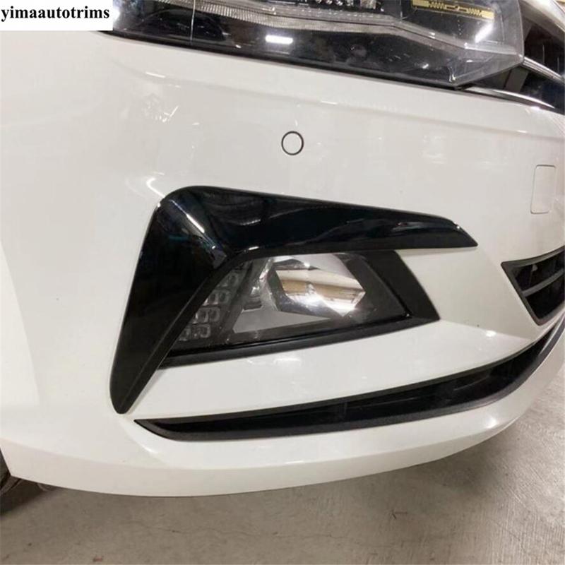 Black Plastic Front Bumper Fog Light Lamp Eyebrow Cover Trim For VW Volkswagen Polo  -  Foglight Lamp Eyelid Accessories