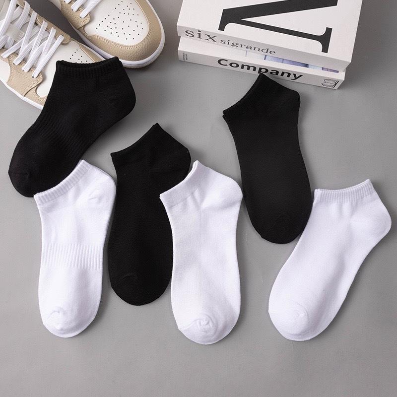 Socks Men'S Summer Socks Solid Color Cotton Socks Black And White Thin Sweat-Absorbing Shallow Mesh Boat Socks Breathable Sports Socks Women