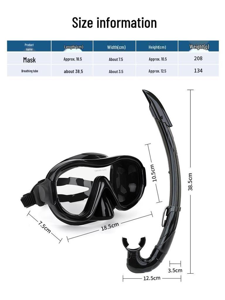 Wodoodporna Maska do Nurkowania i Półsuchy Zestaw Fajki
