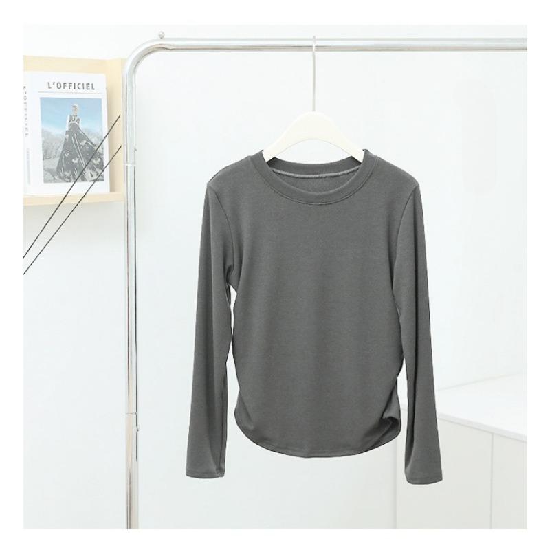 Jarní a podzimní dámské vnitřní tričko s dlouhým rukávem Top tričko s elastickým základem