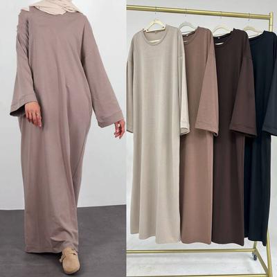 Skromné šaty Vnitřní šaty Muslimské ženy Dubaj Abaya Eid Ramadán Islám Oblečení Turecko Arabský župan