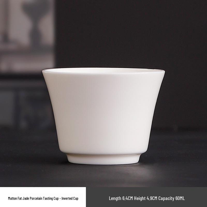 Dehua White Porcelain Mutton Fat Jade Teacup for Guest Entertaining - Kung Fu Tea Tasting Single Cup