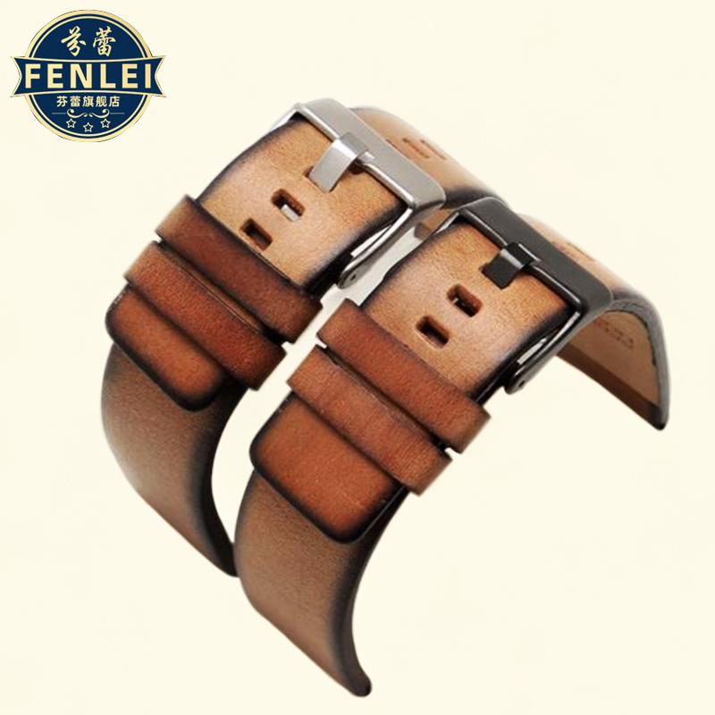 Per Diesel DZ7406 DZ7408 DZ4476 DZ4343 DZ4318 Braccialetto Retro in Pelle di Mucca Cinturino per Orologio da Uomo Cinturino Marrone 22mm 24mm 26mm Cinturino da Polso