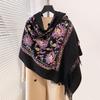 Luxury High Quality Embroidery Scarf Elegant Women Winter Thick Warm Neck Pashmina Long Fringe Scarves Lady Blanket Soft Shawl
