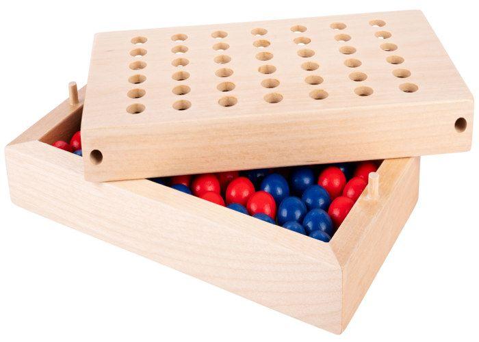 Four In a Row Small Wooden Travel Game - Strategy Game - from 6 Years Old - 340925