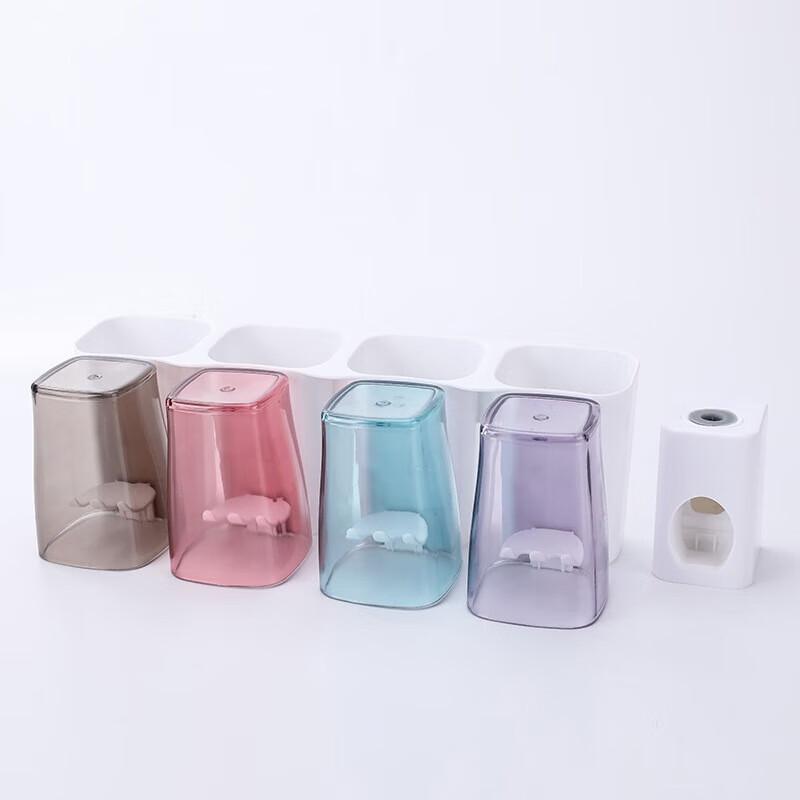 YIXI Wall-Mounted Toothbrush Holder with Toothpaste Dispenser