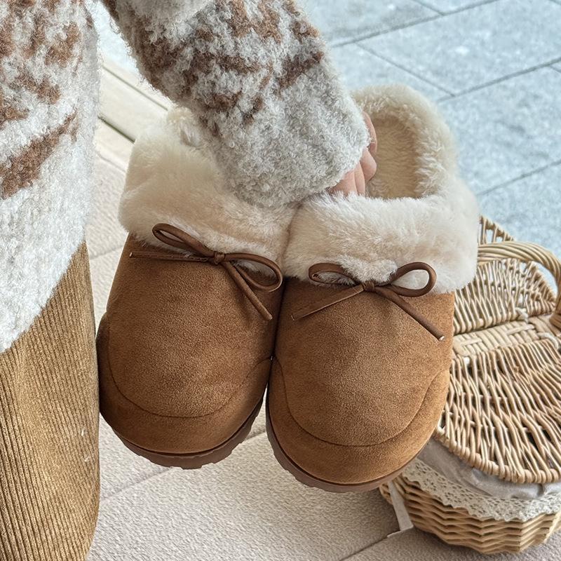 

Женские зимние теплые хлопковые тапочки на толстой подошве, увеличенного размера, с подкладкой, нескользящие, для улицы, для хайкинга, спортивные 40/41