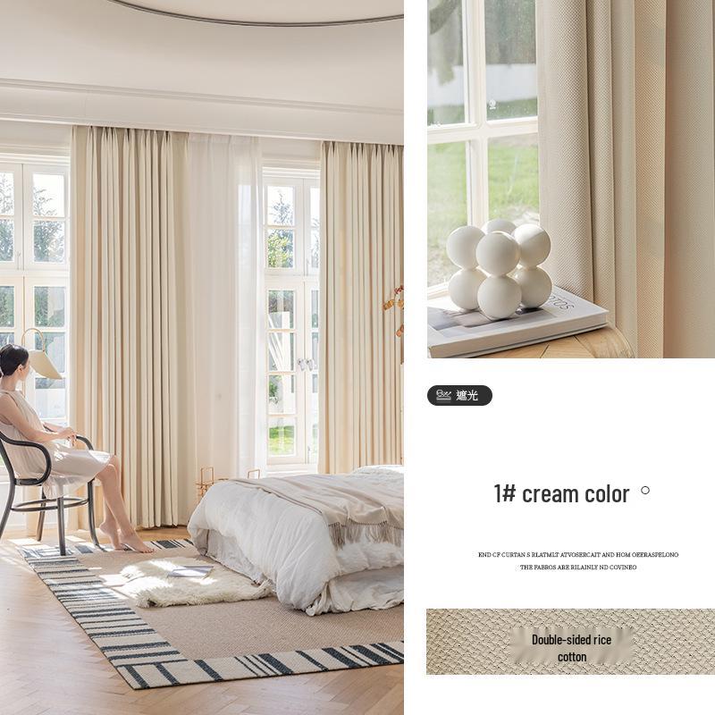 Modern Full Blackout Matcha Green Cotton Linen Curtains for Bedroom, Balcony, and Living Room
