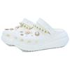 Crocs Crush Clog Baroque Pearl EVA Exquisite Simple Puff Shoes for men and women in white and silver