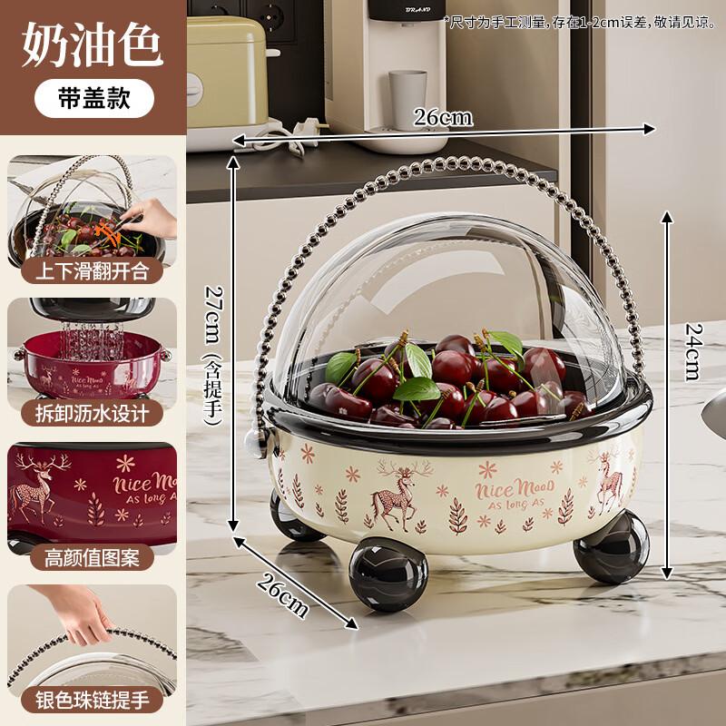 ZISIZ Lidded Draining Fruit & Snack Serving Plate