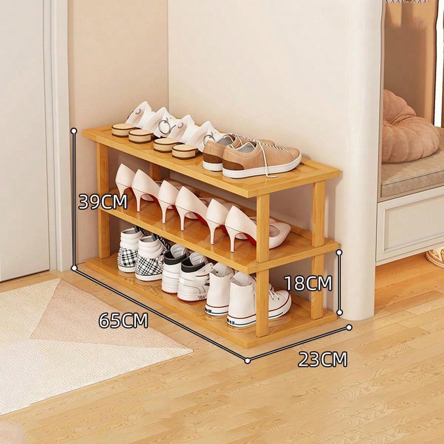 Multifunktionales 6-Schichten Schuhregal Bambus Schuhschränke Stapelbarer Ständer Schuhaufbewahrungsregal Organizer für Eingangsbereich Wohnzimmer