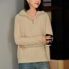 Women's Lapel Zipper Cable Knit Wool Sweater - Versatile, Thick, and Loose Fit for Autumn/Winter