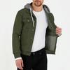 Men's Solid Color Outdoor Workwear Casual Loose Long-Sleeved Hooded Denim Jacket