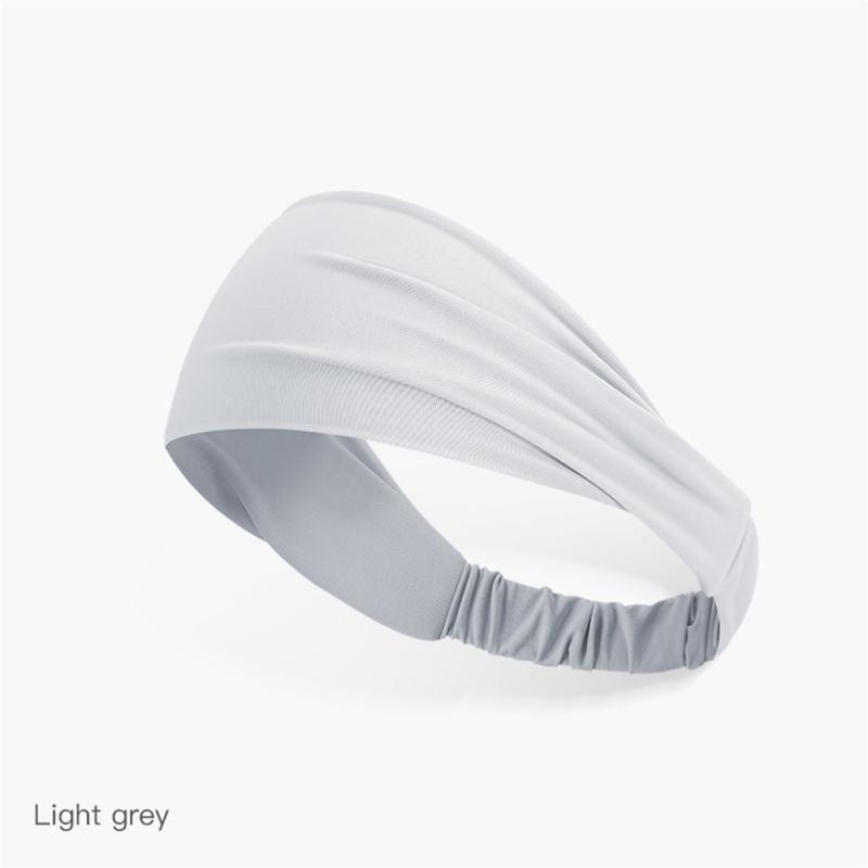 

Women Sports Headband Outdoor Running Fitness Yoga Sweat-absorbent Breathable Colorful Headscarf Light grey