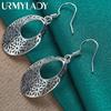 925 Sterling Silver Hollow Flower Earrings For Women Fashion Charm Jewelry Gift