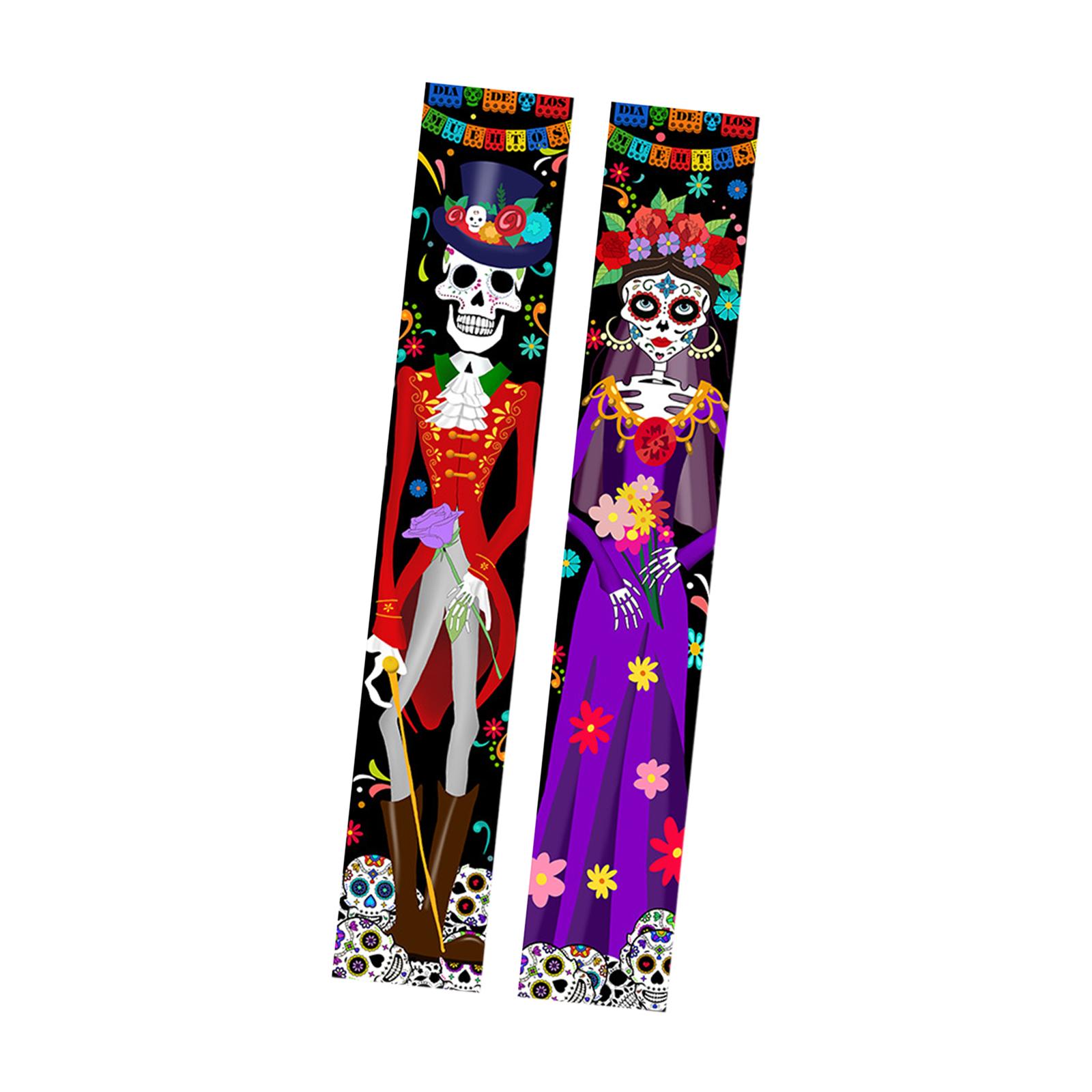

Skeleton Couple Couplets Halloween Banner Hanging Creative Door