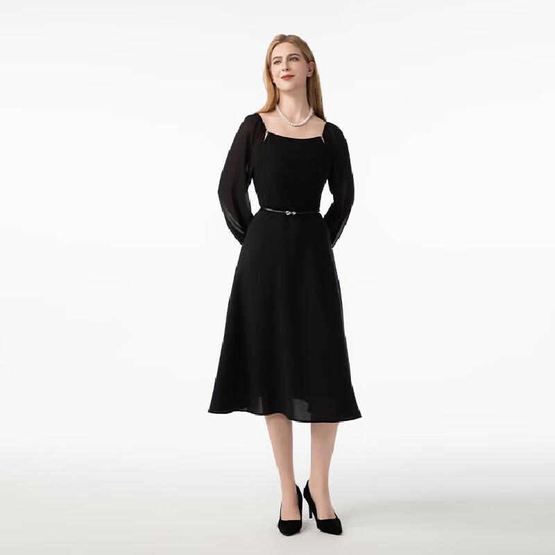 French Style Ruched Belt Organza A-Line Dress