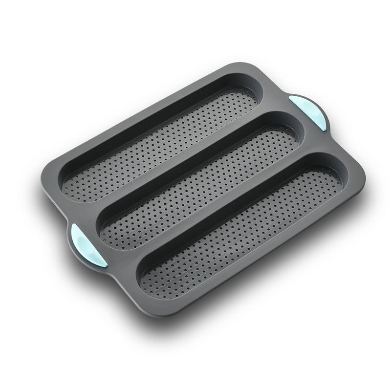 Silicone Baking Mold 3 & 8 Grid Nonstick Loaf Pan Resistant Bakeware For Homemade Bread Sausage Roasting