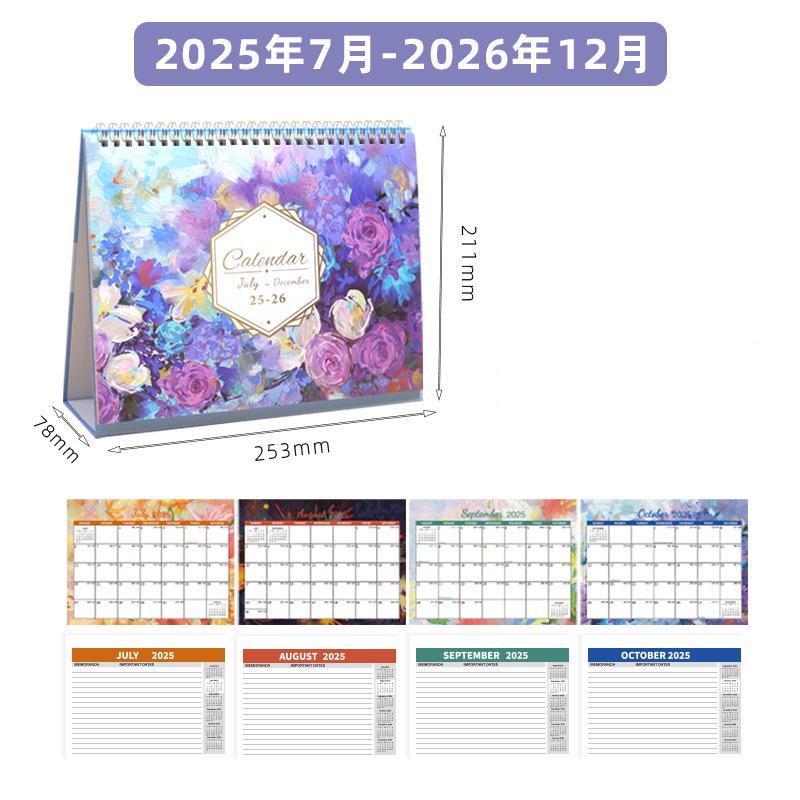 2025-2026 Small Desk Calendar- Standing Desktop Calendar (July 2025-December 2026) Daily Weekly Scheduler Ganizer Flip Calender