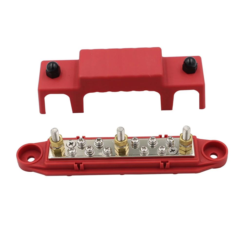 M8 Bus Bar Box Board 48V 300A 4 Way High Current Busbar Cable Organizer Box Boat Auto Max Connection Amplifier Power Case Parts