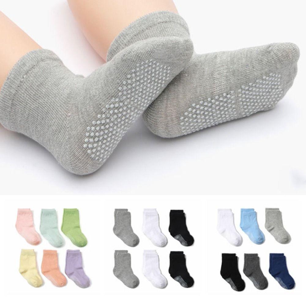 6Pairs Solid Color Toddle Short Tube Socks Dispensing Infant Socks Baby Cotton Socks  Newborn