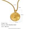 MamacitaSlay 316L Stainless Steel Mixed Colour Double Pattern Sun Moon Necklace 18K Gold Plated Waterproof Jewelry Women's Gifts