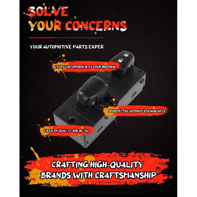 CCIYU Power Window Switch Front Right Passenger Side Fit 2011-2022 for Nissan Leaf, 2014-2019 for Nissan Rogue, 2013-2019 for Nissan Sentra Window