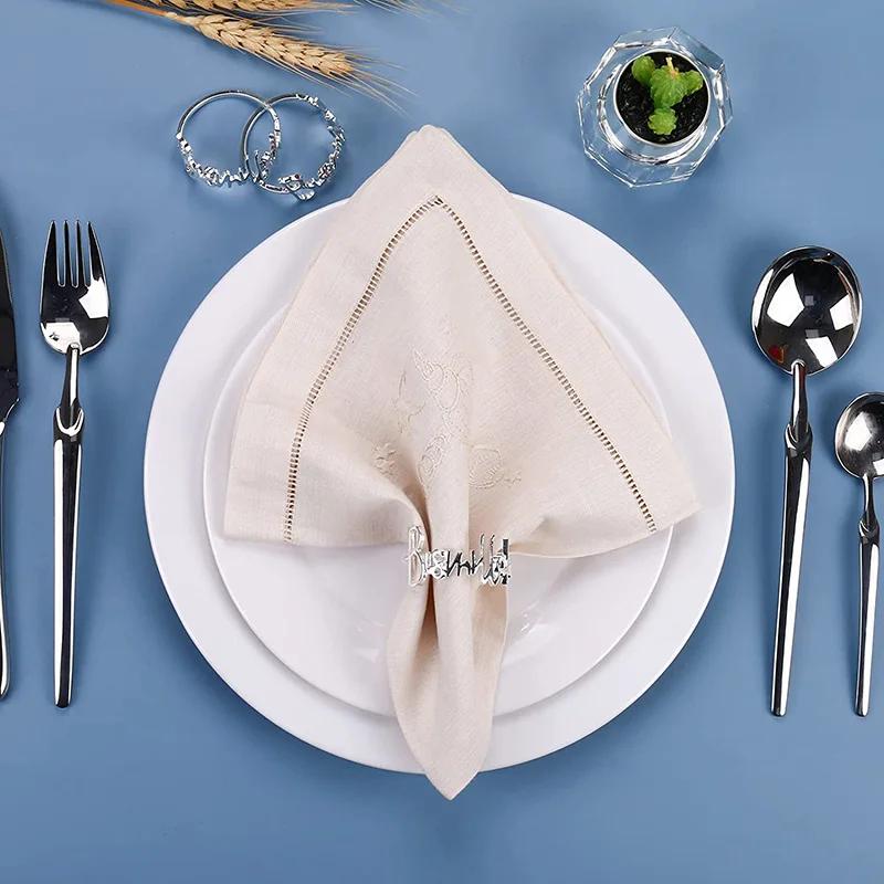 2pcs Arabic English Bismillah Napkin Rings Ramadan Mubarak Eid Al Adha Muslim Kareem Islamic Iftar decoration Housewarming gift