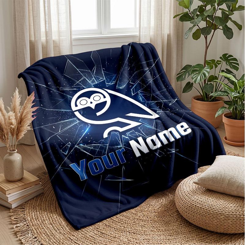 Sheffield Wednesday FC Custom Name Text Flannel Blanket Soccer Logo Personalized Fleece Throw Blanket Special Gift For Sofa Bedroom Home