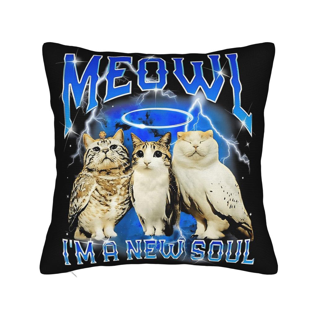 Kissenbezug Meowl Lustige Süße Katze Eule Vintage Kissenbezug Für Wohnzimmer Stuhl Kissenbezüge