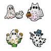 Halloween Specter Brooch with Colorful Enamel-Style Artwork, Zinc Alloy Badge Pin for Clothing, Bags, Scarves, and Party Outfits
