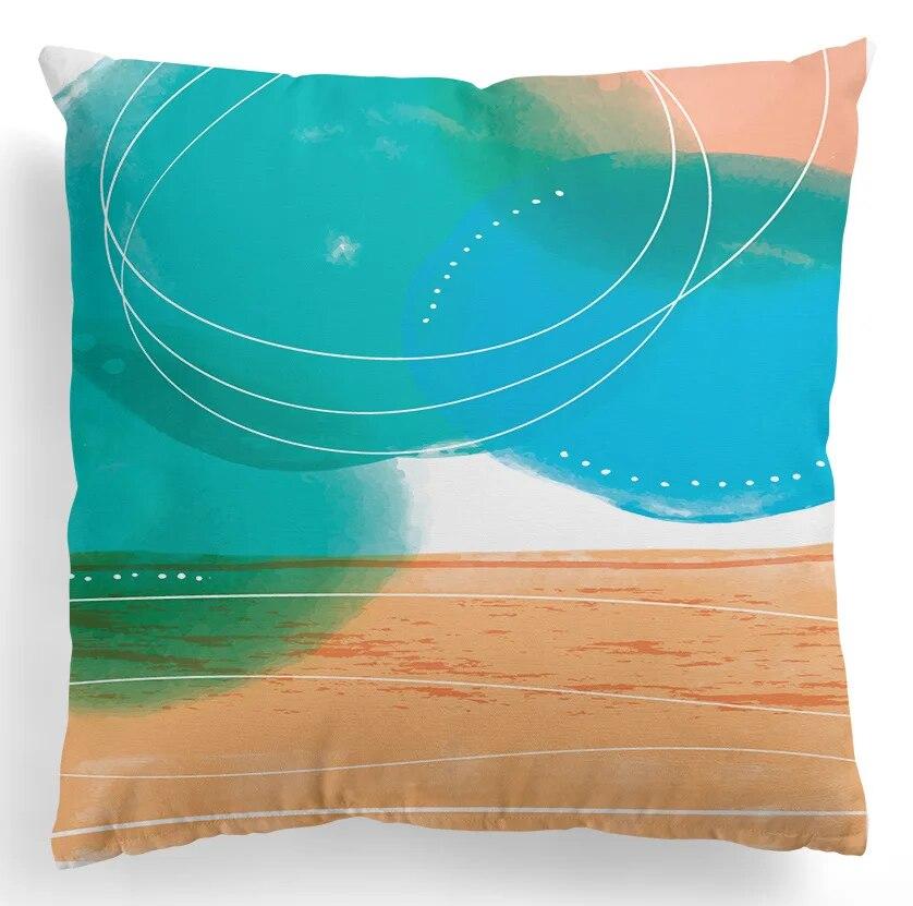 Nordic Abstract Art Colorful Geometric Stitching Decorative Pillowcase Living Room Sofa Office Cushion Cover Home Decoration