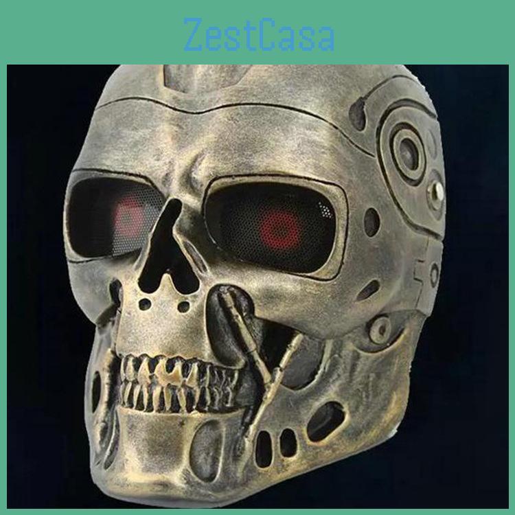 Silver And Copper Dc-10 Terminator Mask For Halloween Costume Party And Role Play