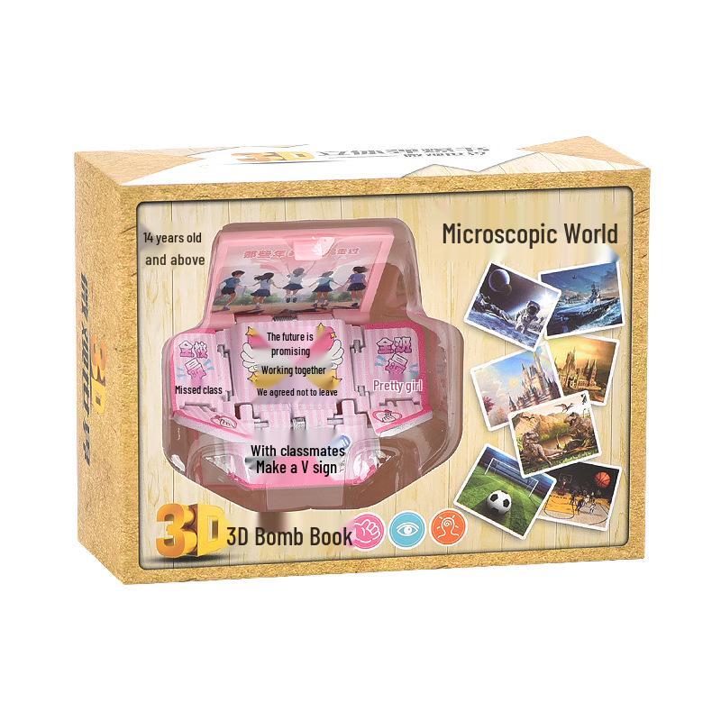 3D Dinosaur & Space Astronaut Pop-Up Keychain Book: Educational, Creative Decompression Toy