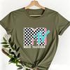 MTV Neon Distressed Karomuster Logo Grafik Damen Hemden Retro 80er 90er MTV Familienpassendes T-Shirt Vintage MTV Geburtstagskind Oberteile