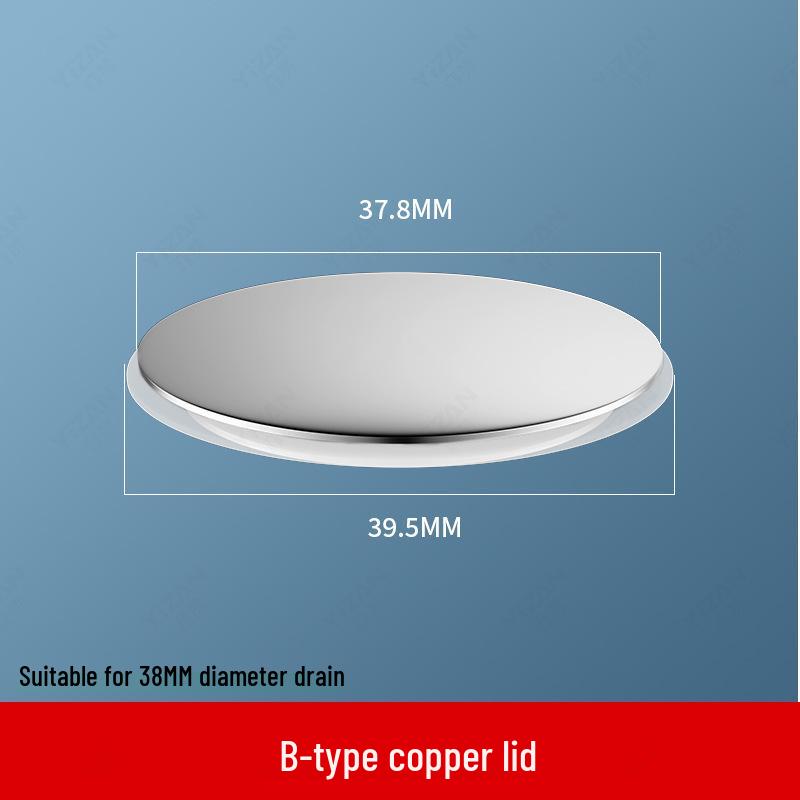 All-Copper Pop-Up Sink Basin Drain Plug & Cover