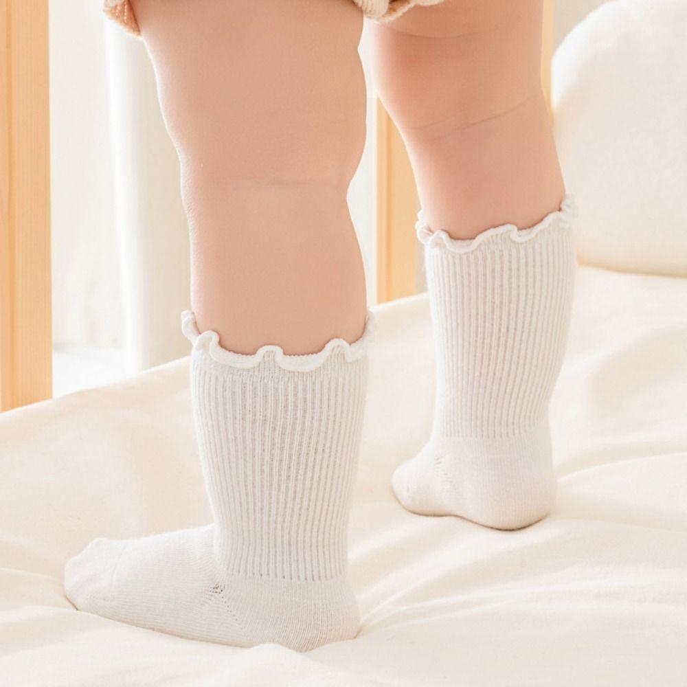 5Pairs Ruffle Baby Cotton Socks Breathable Newborn Socks Soft Toddle Short Tube Socks  Newborn