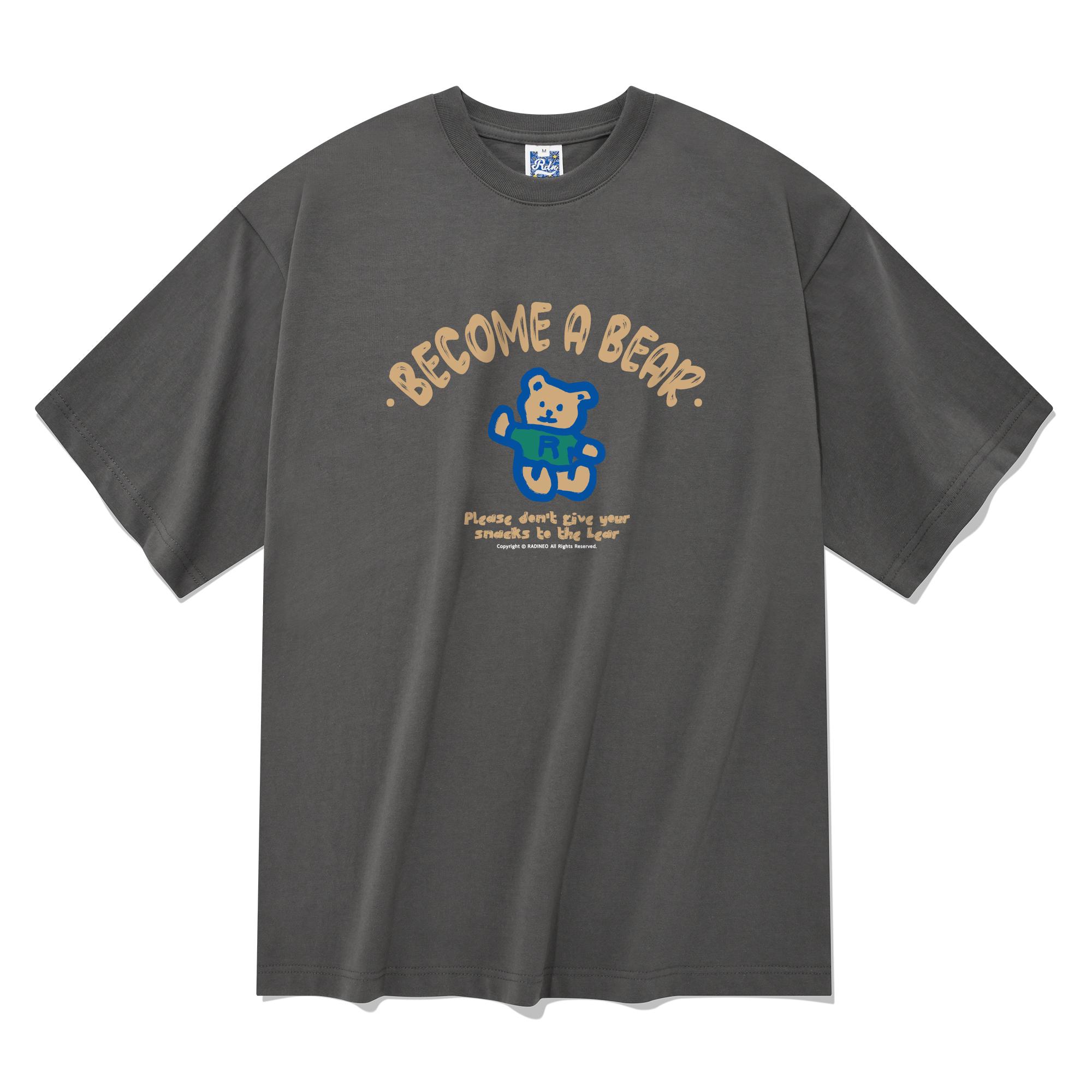 Radineo Become Bear Short Sleeve T-Shirt Gray Xl