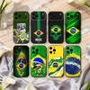 COQUE DE TÉLÉPHONE COOL B-Brésilien-N F-Drapeau-G ART Pour iPhone 17,16,15,14,13,12,11 Plus,Pro Max,XS,Housse Noire en Silicone Souple