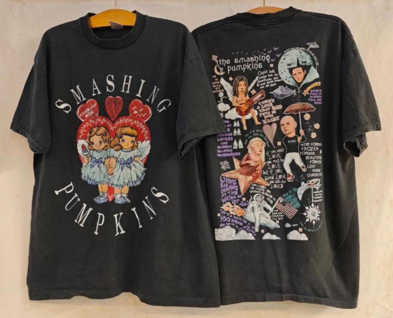 Vintage Smashing Pumpkins 90s Band Alternatived Rock RARE Size L T-Shirt REPRINT S