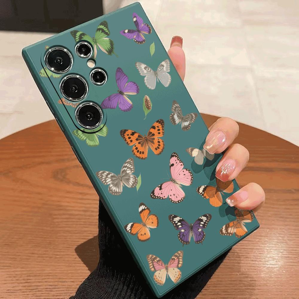 Colorful Butterfly Pattern Phone Case for Samsung Galaxy S25 S24 Ultra S23 S22 S21 S20 FE Plus Soft TPU Protection Cover