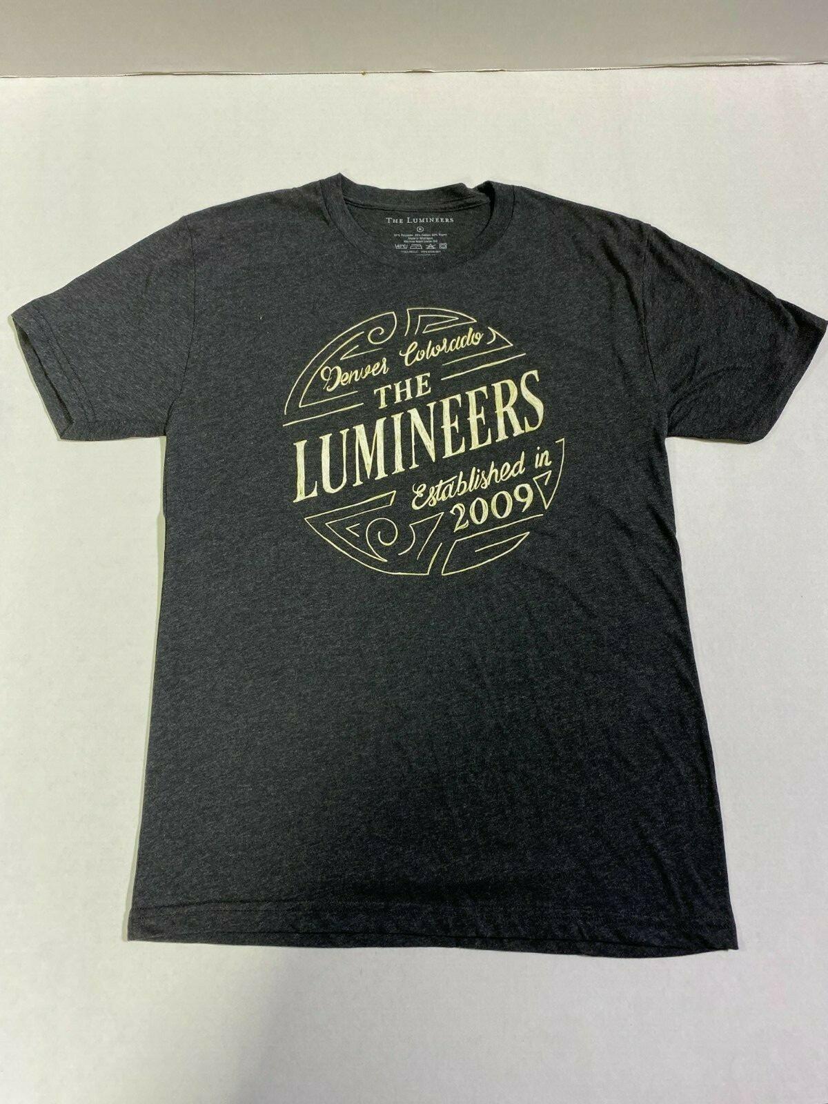 The Lumineers DENVER CO established in 2009 T-SHIRT GREY COLOUR OFFICIAL MERCHAN L