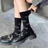 Calzini Miu Style da Donna al Ginocchio con Fiocco - Trendy Giapponesi Ballet Slouch per l'Autunno