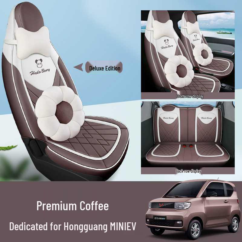 Wuling Hongguang MiniEV Seat Covers: Macaron Full Coverage, All-Season Car Seat Cushions for 2020-2023 Models