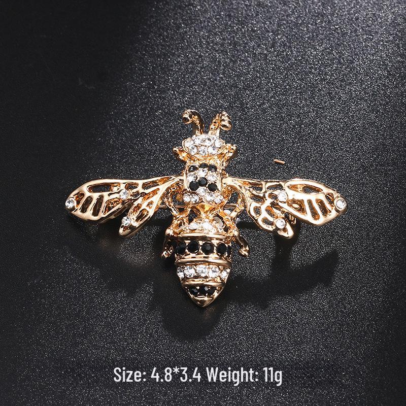 Nowy Styl Broszka Pszczoła z Kroplami Oleju - Urocza Pins Zwierzęcy na Kołnierzyki i Dodatki do Odzieży