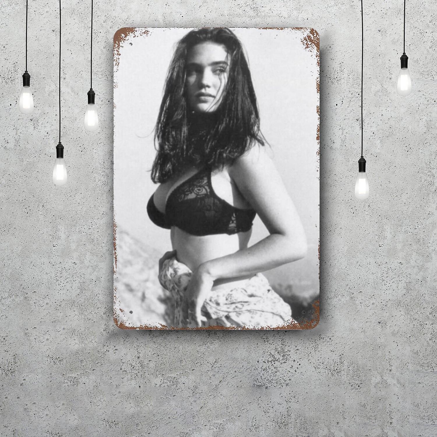 jennifer connelly Decor Poster Vintage Tin Sign Metal Sign Decorative Plaque for Pub Bar Man Cave Club Wall Decoration 20x30cm（7.8x11.8inch）