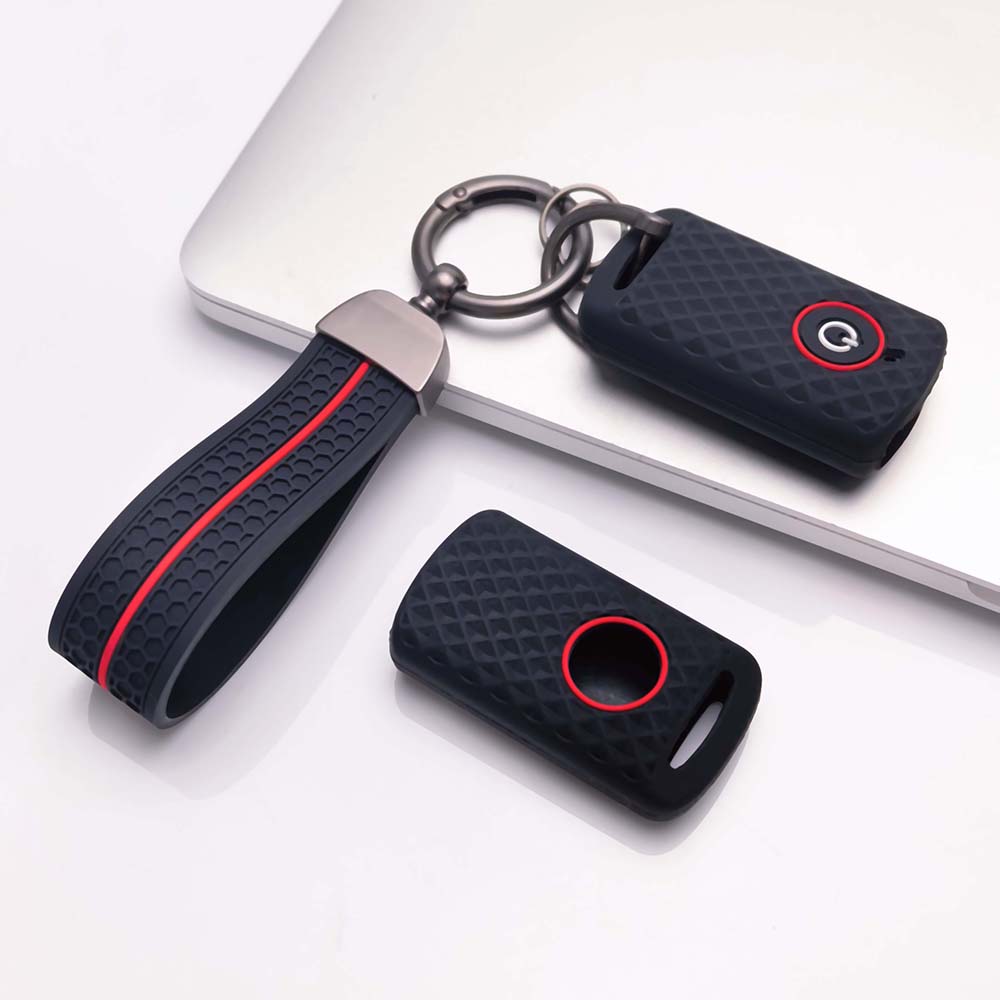 Silicone Car Key Cover Case with Wrist Keychain Fit for Yamaha Nmax NVX Aerox Xmax Qbix R15 V3 Mio Gravis Fazzio Filano Soul GT