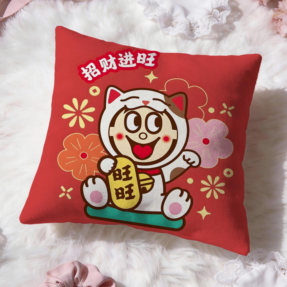 cute red boy Wangzai Cushion Cover Premium Comfort Reversible Pillow Cove -Two in One Design for Any Room & Car Interior