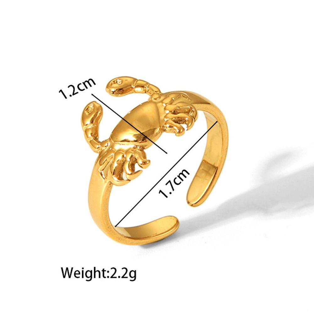 Yori New Stainless Steel Jewelry Minimalist Metal Golden 18 K PVD Plated Opening Ring for Women Waterproof Metal Jewelry